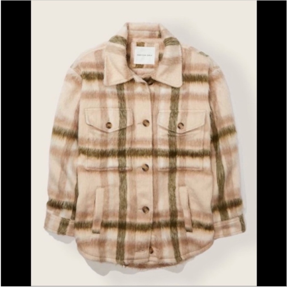 Women’s brushed plaid jacket from American Eagle Outfitters